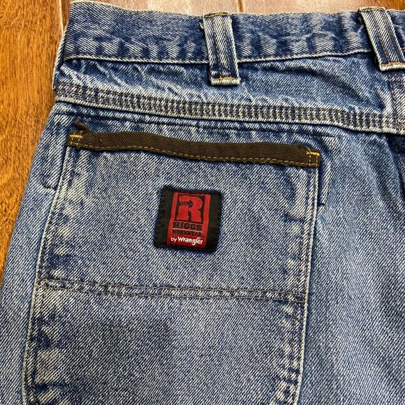 Wrangler Riggs Durashield Straight Leg Workwear Denim Blue Jeans Size 34 x 30 - Picture 5 of 10